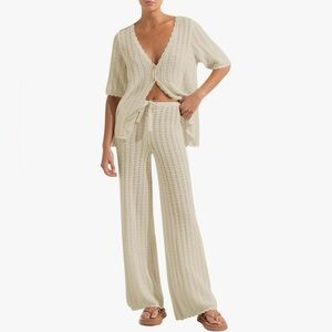2 piece swimsuit cover up. Crochet knit top and pants